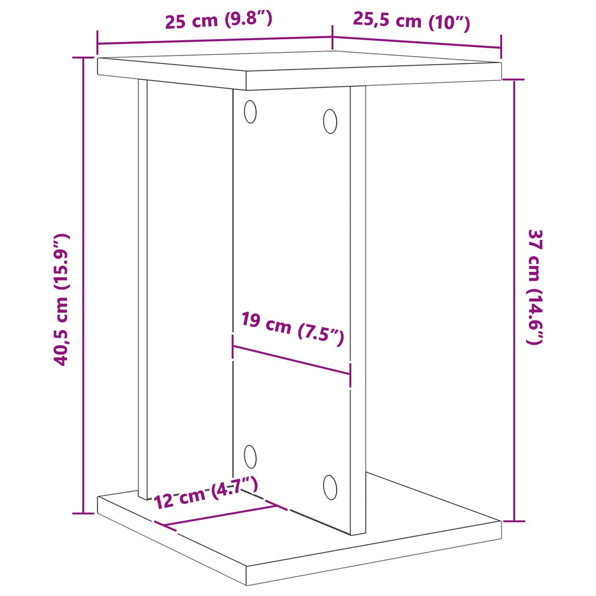 Plant Stand 2 pcs Black Oak 25 x 25.5 x 40.5 cm Engineered Wood