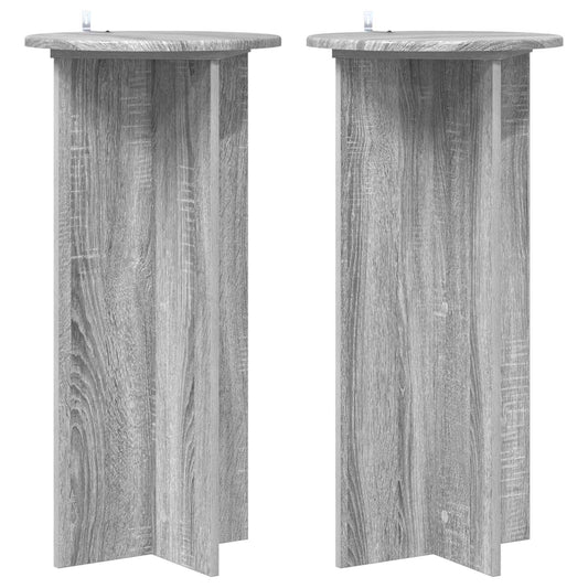 Plant Stand 2 pcs Grey Sonoma 40 x 40 x 80 cm Engineered Wood
