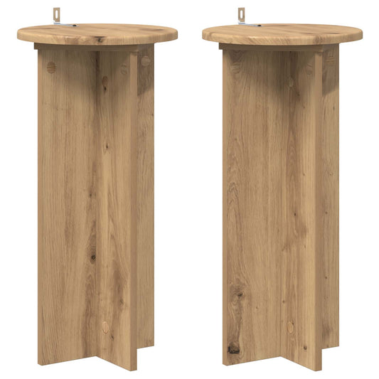 Plant Stand 2 pcs Artisan Oak 29.5 x 29.5 x 60 cm