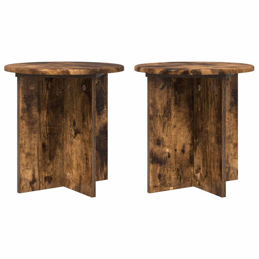 Plant Stand 2 pcs Smoked Oak 40 x 40 x 40 cm Engineered Wood