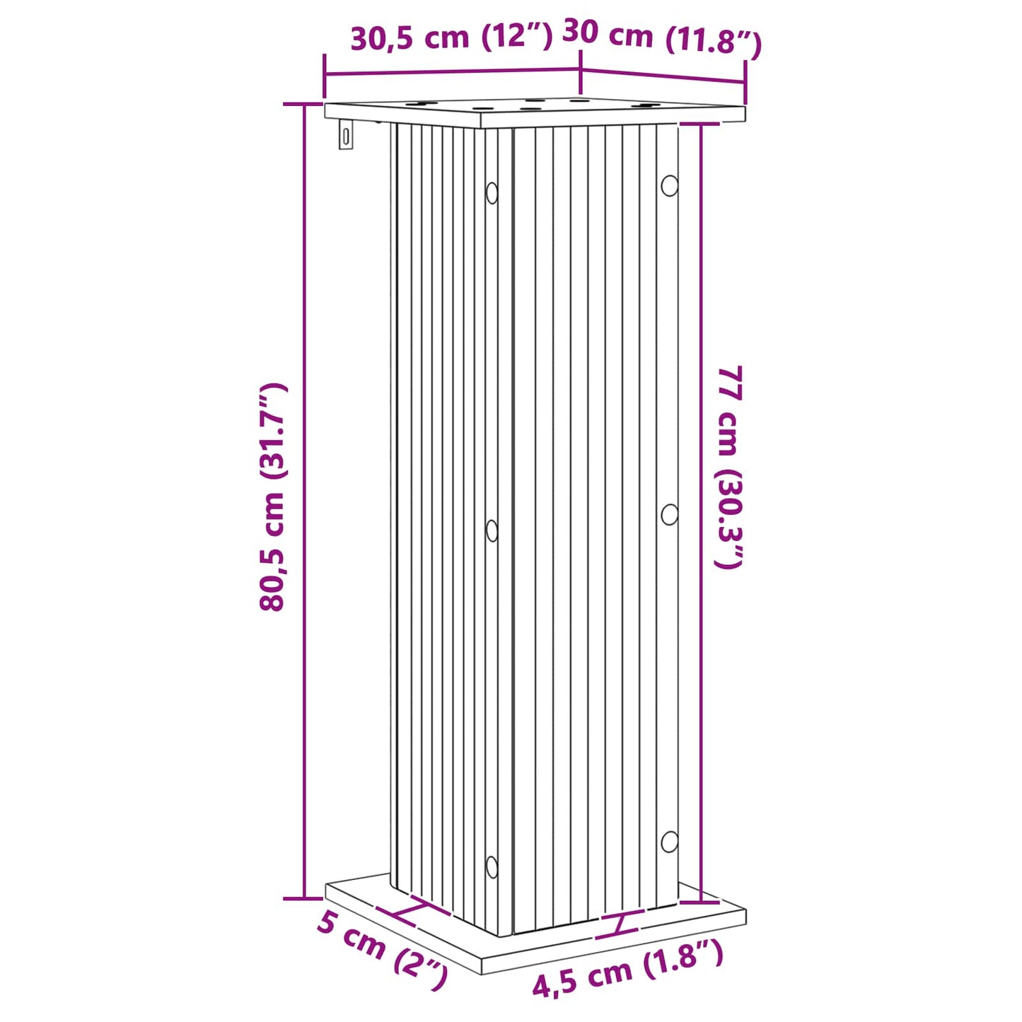 Plant Stand 2 pcs Black 30.5 x 30 x 80.5 cm Engineered Wood