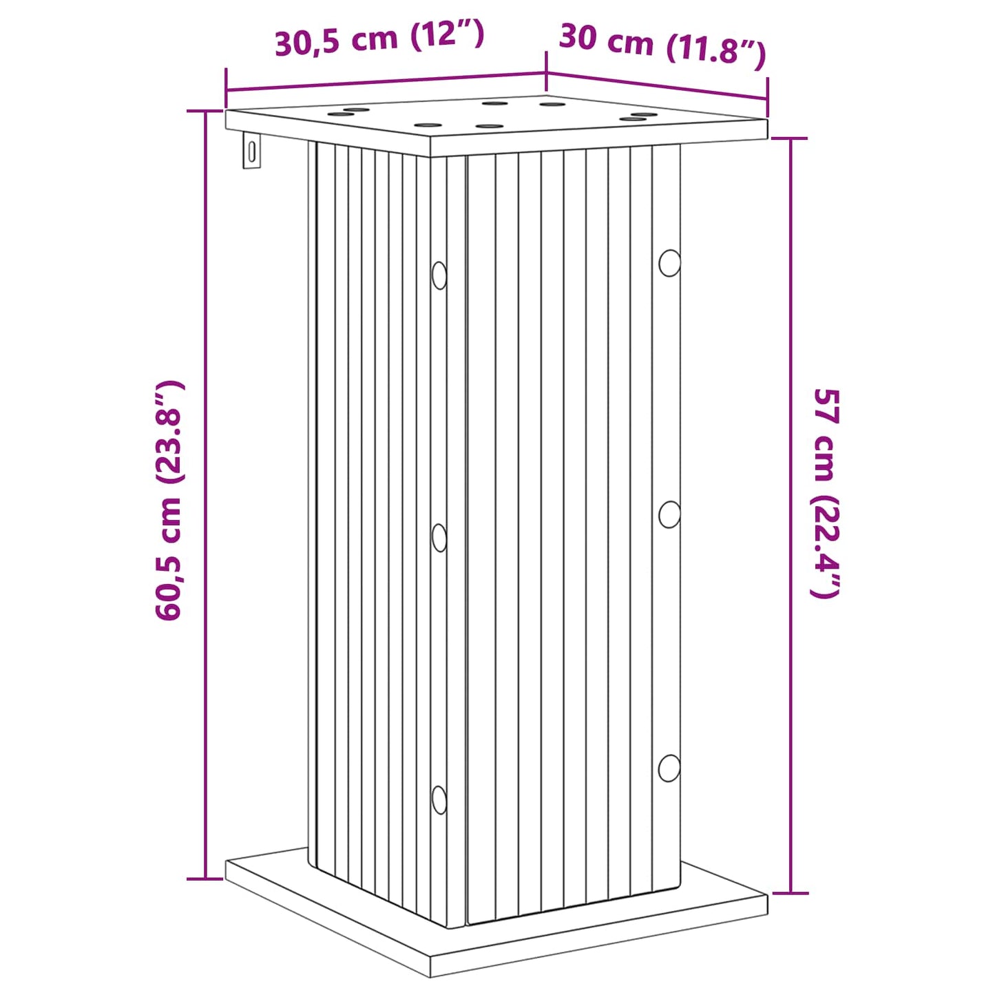 Plant Stand 2 pcs Black 30.5 x 30 x 60.5 cm Engineered Wood