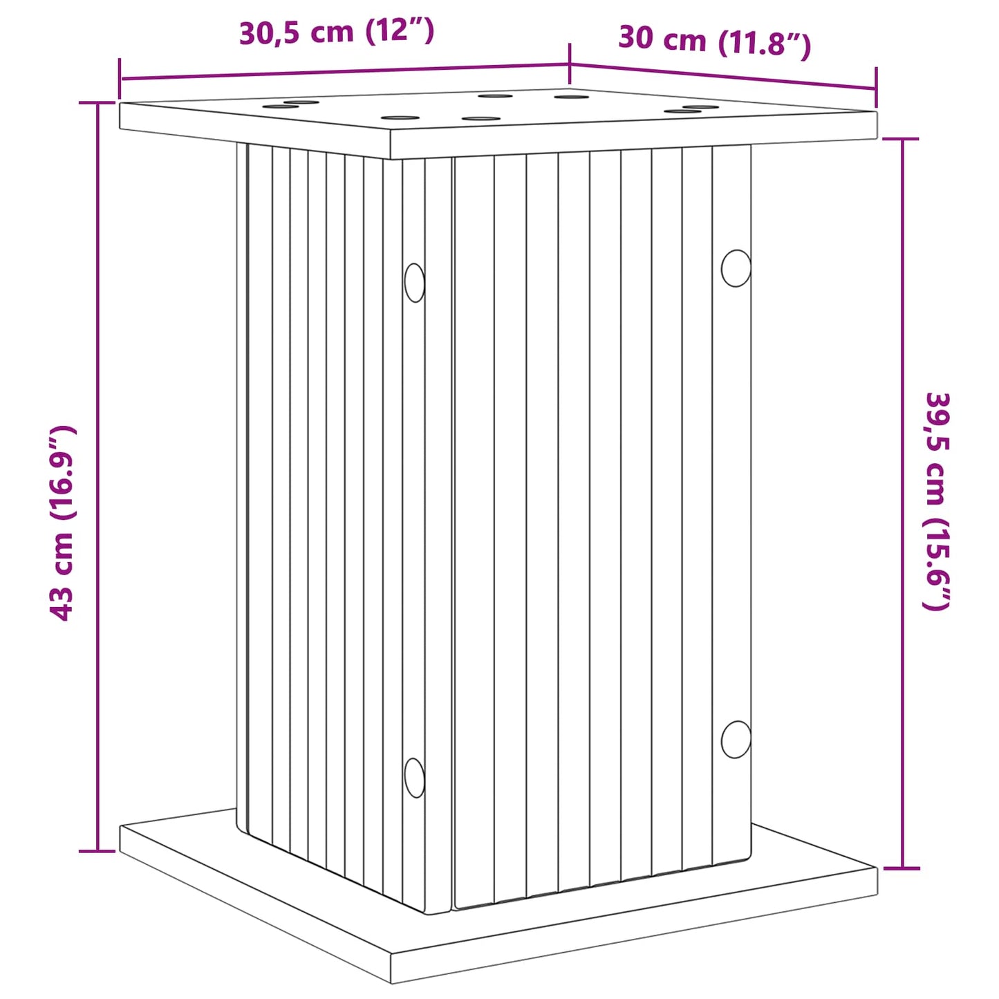 Plant Stand 2 pcs Black 30.5 x 30 x 43 cm Engineered Wood