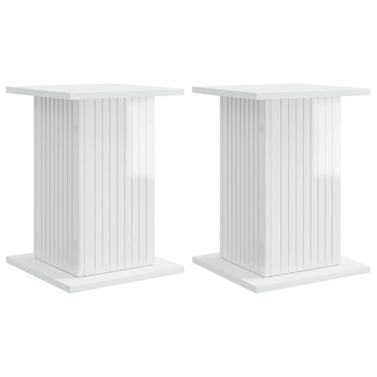 Plant Stand 2 pcs High Gloss White 30.5 x 30 x 43 cm