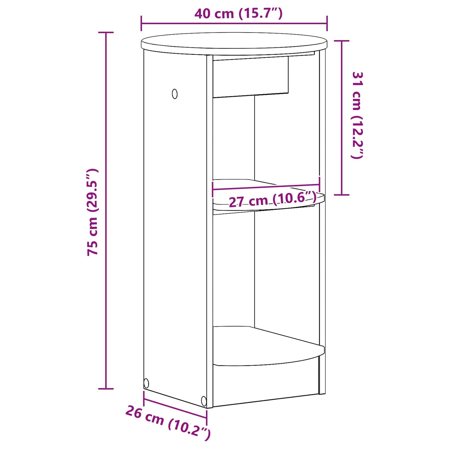 Side Cabinet Black Engineered Wood