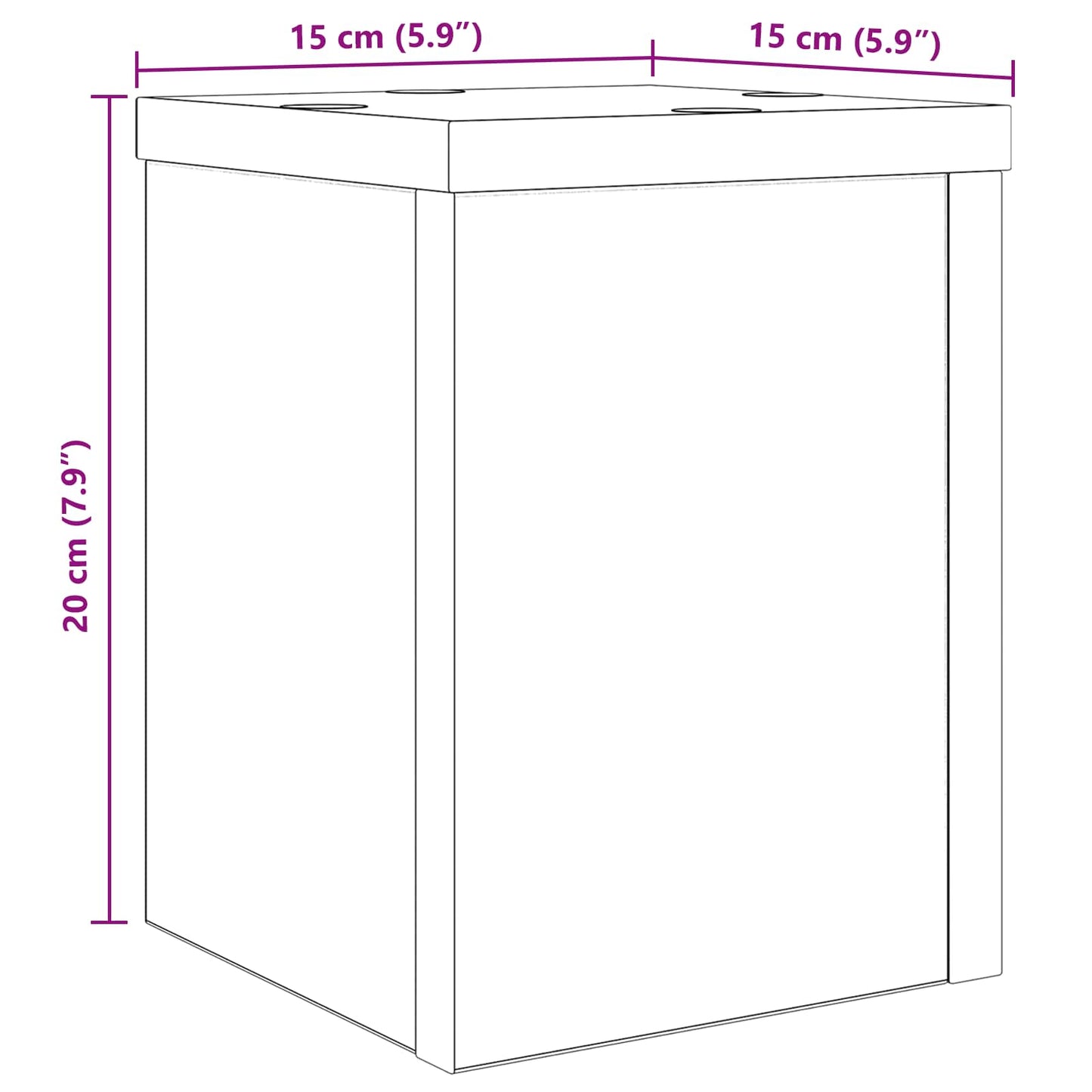 Plant Stand 2 pcs Black Oak 15 x 15 x 20 cm Engineered Wood