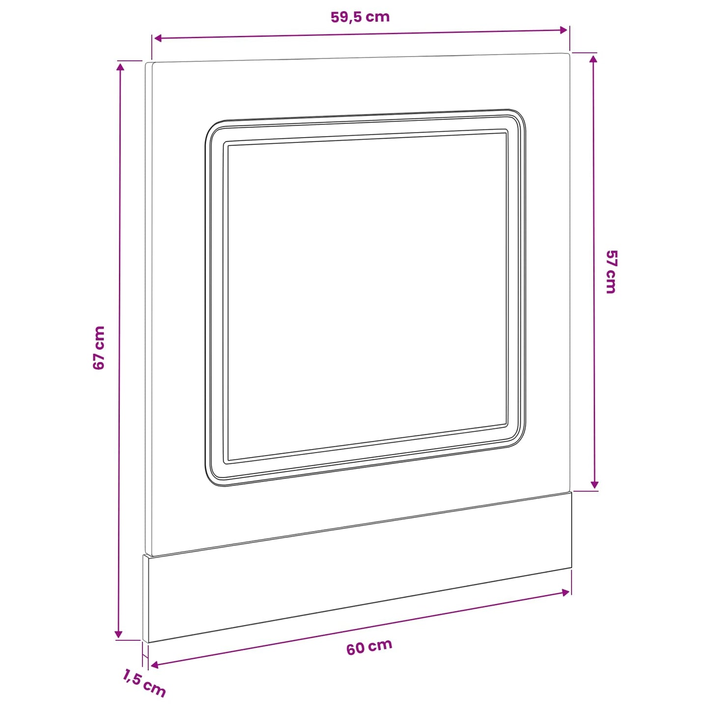 Dishwasher Panel Kalmar Black Oak 60 x 1.5 x 57 cm