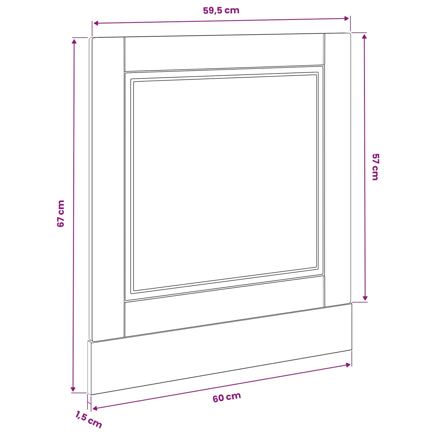 Dishwasher Panel PORTO Black Oak 60 x 1.5 x 57 cm