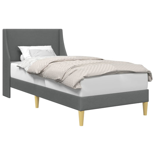 Bed Frame with Headboard Dark Grey 90 x 190 cm Fabric