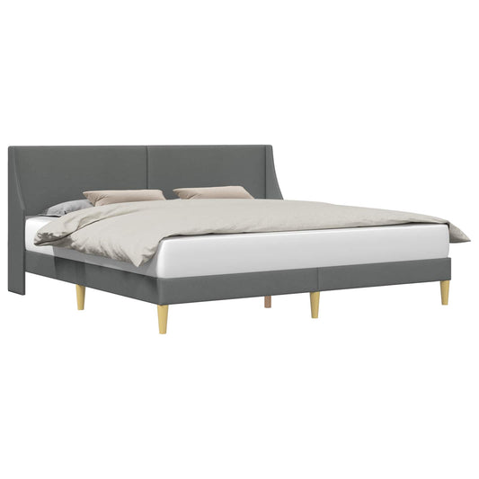 Bed Frame with Headboard Dark Grey 180 x 200 cm Fabric
