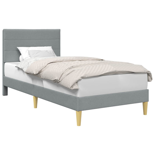 Bed Frame with Headboard Light Grey 90 x 190 cm Fabric