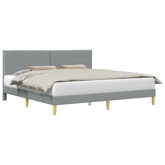 Bed Frame with Headboard Light Grey 180 x 200 cm Fabric
