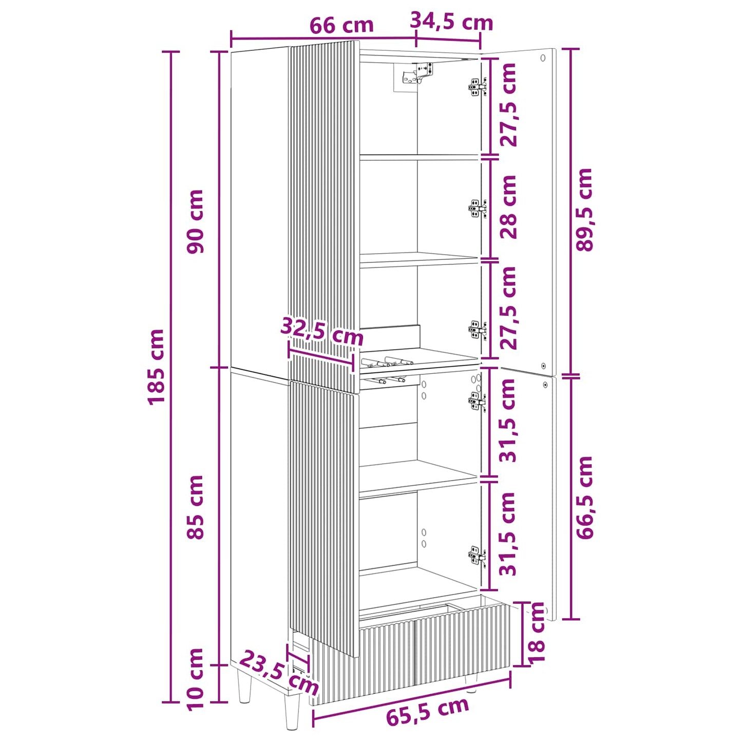 Cabinet Set 2 pcs High Gloss White Engineered Wood