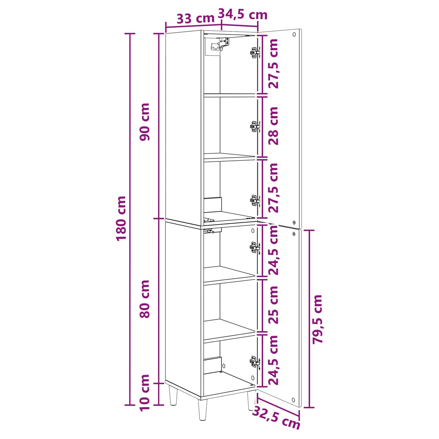 Cabinet Set 2 pcs Engineered Wood