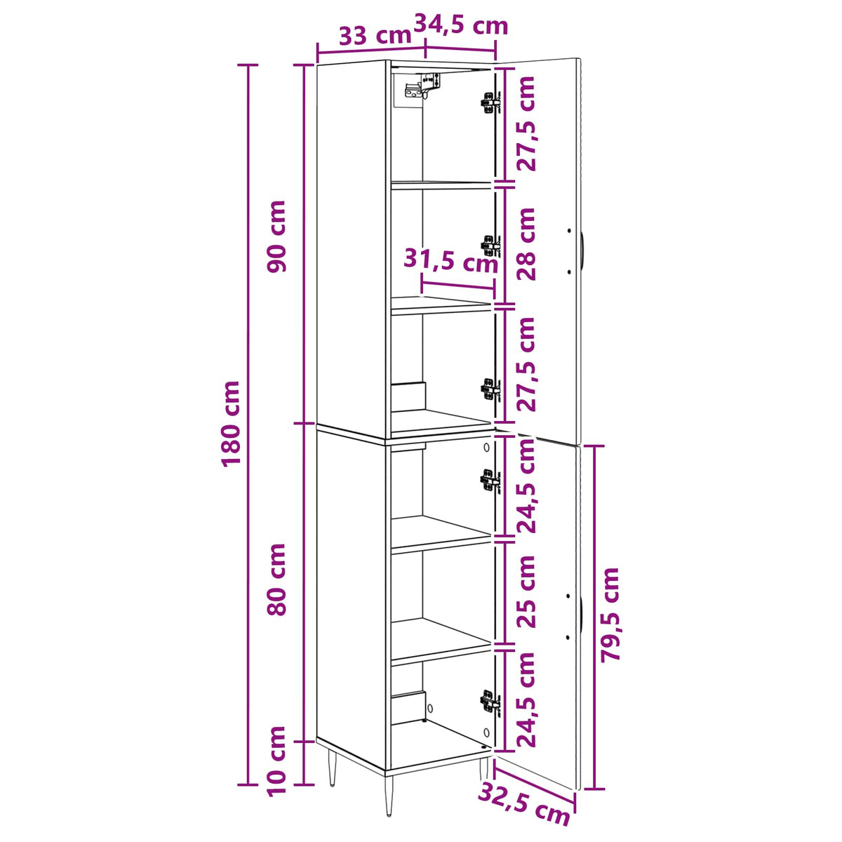 Cabinet Set 2 pcs Smoked Oak Engineered Wood