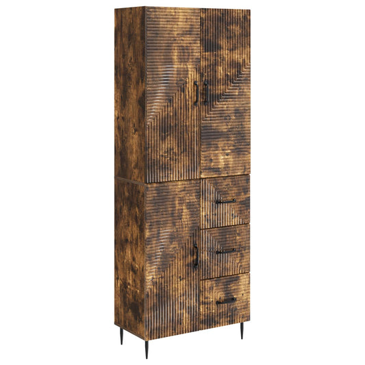 Cabinet Set 2 pcs Smoked Oak Engineered Wood