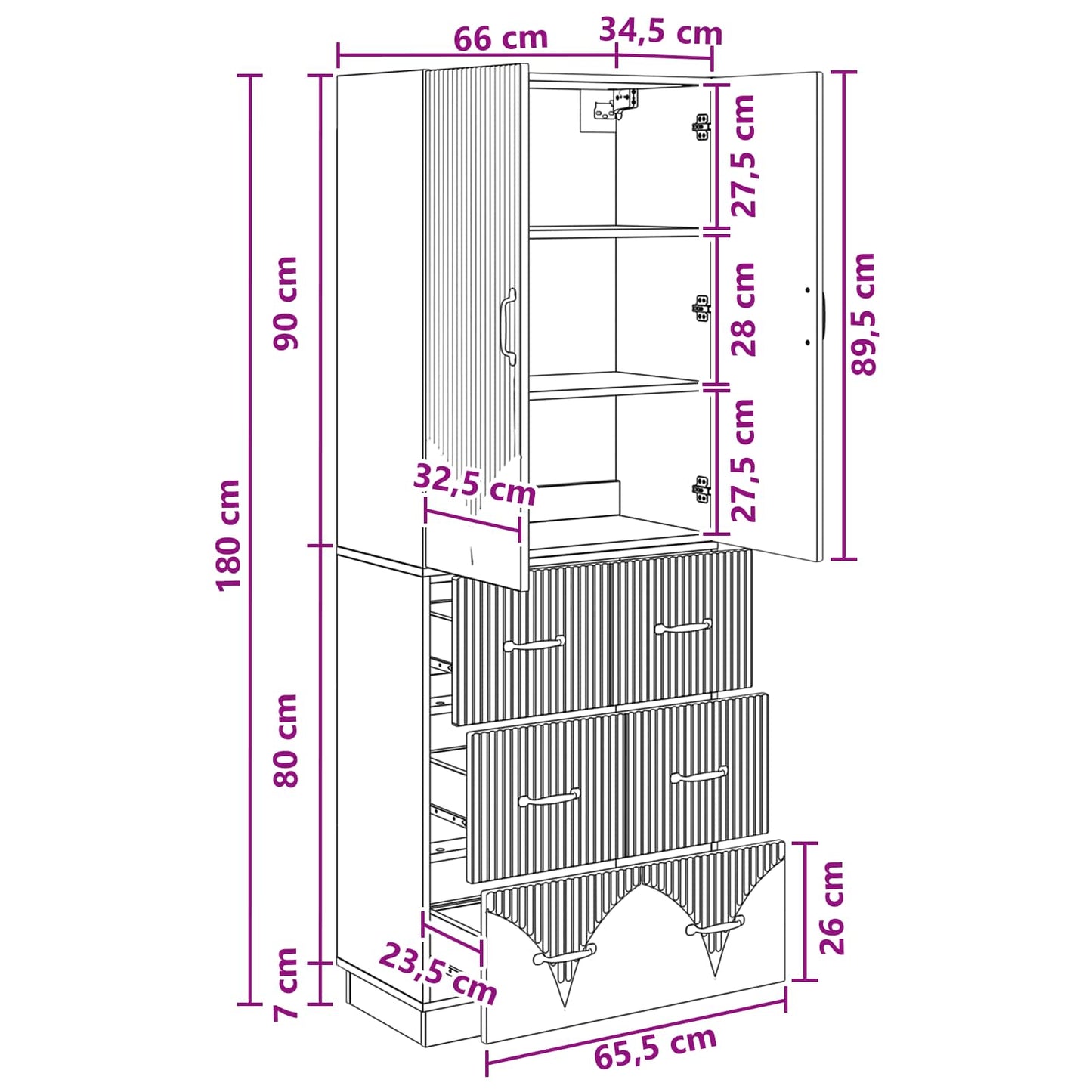 Cabinet Set 2 pcs 66 x 34.5 x 87 cm Engineered Wood