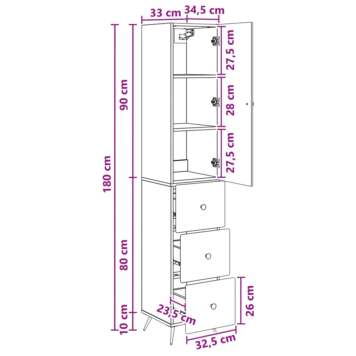Cabinet Set 2 pcs 34.5 x 34.5 x 90 cm Engineered Wood Old Wood