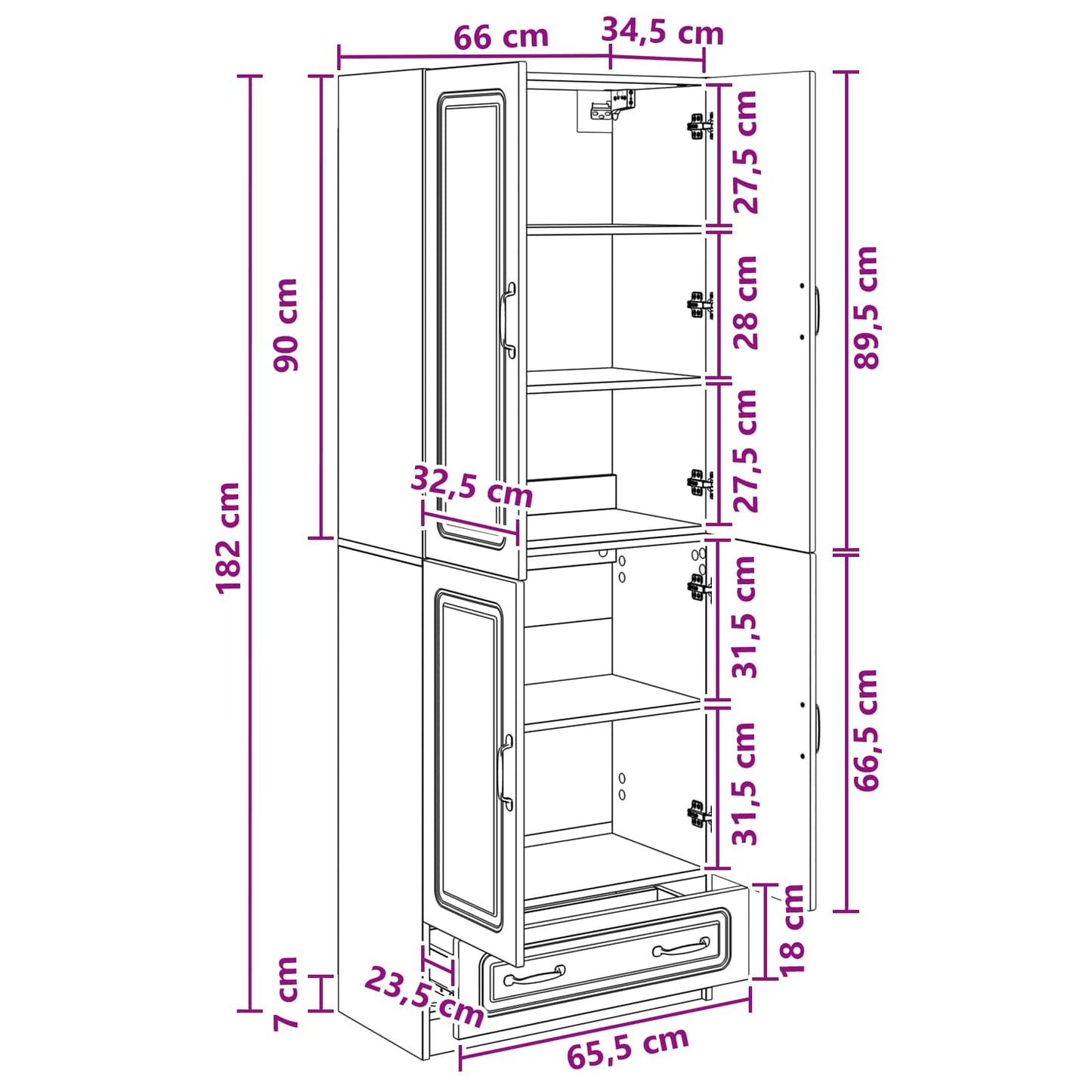 Cabinet Set 2 pcs High Gloss White Engineered Wood