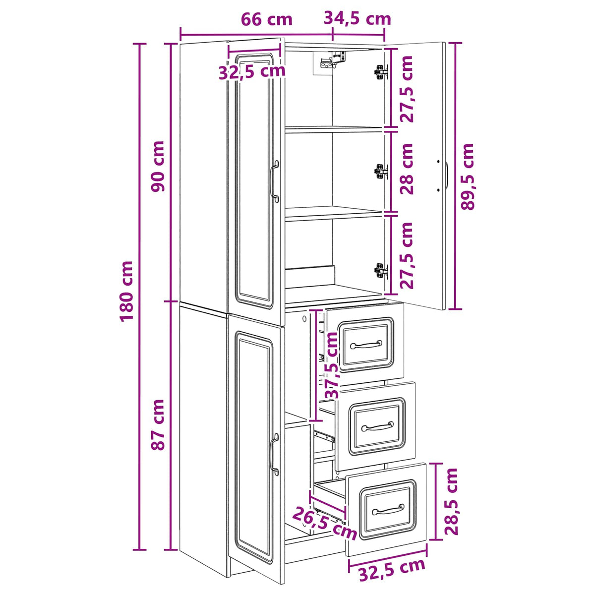Cabinet Set 2 pcs Artisan Oak Engineered Wood