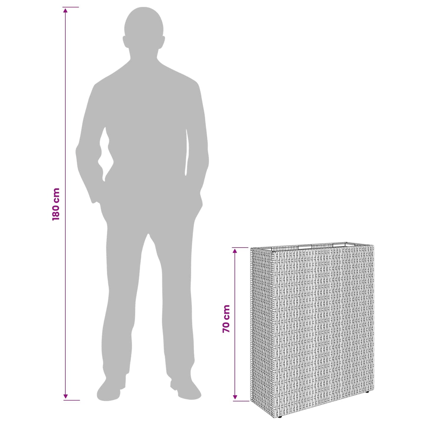 Tall Planter 55 x 22 x 70 cm Yes