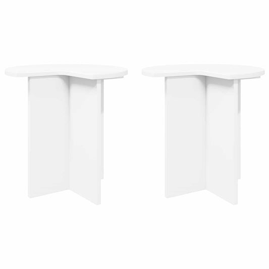 Side Table 2 pcs White Ø 39 x 38 cm Engineered Wood