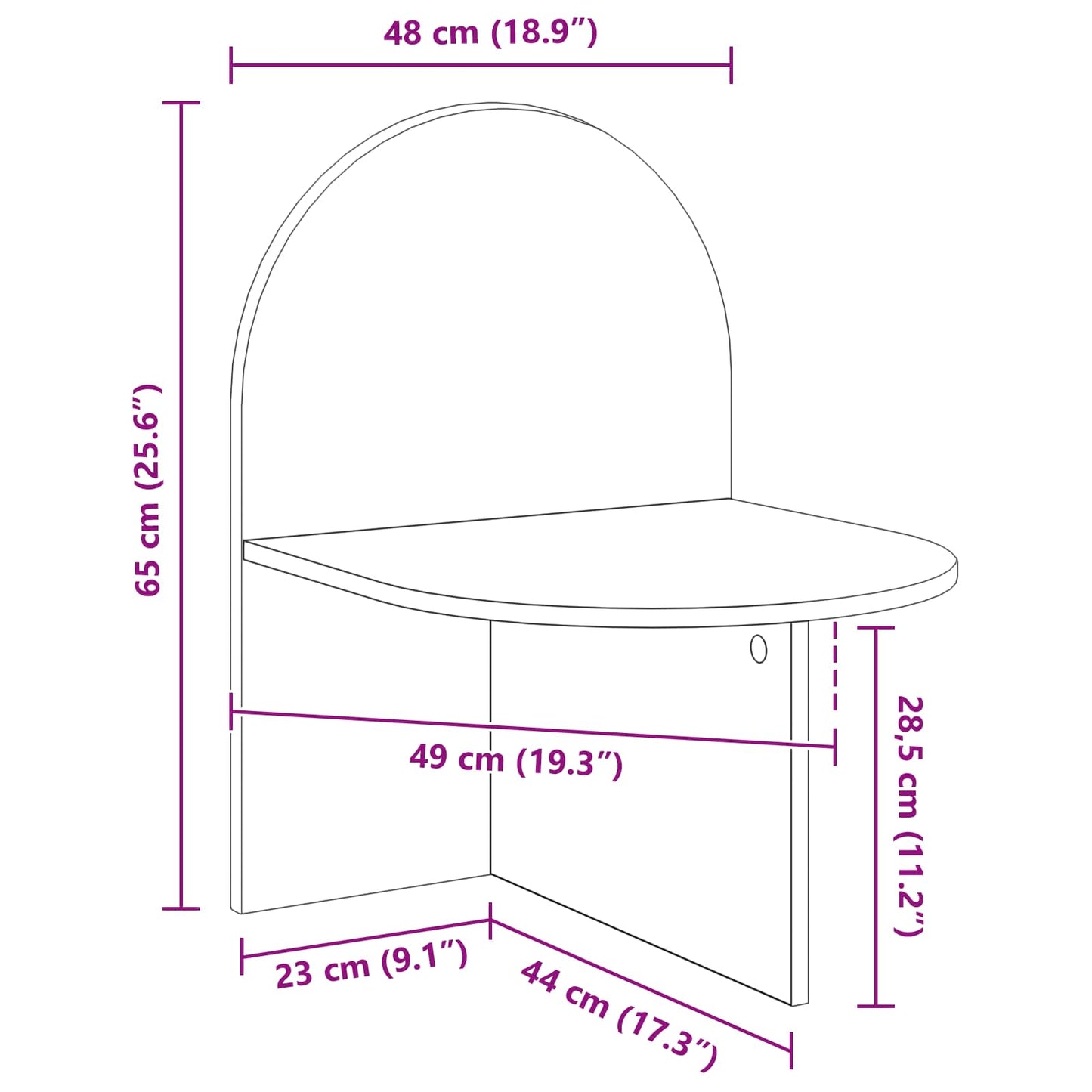 Bedside Table 2 pcs Concrete Grey 48 x 49 x 65 cm