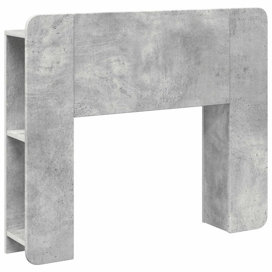 Headboard Cabinet with Storage Concrete Grey Engineered Wood