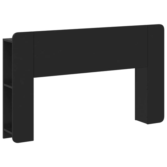 Headboard Cabinet Black 135 x 18.5 x 80 cm Engineered Wood