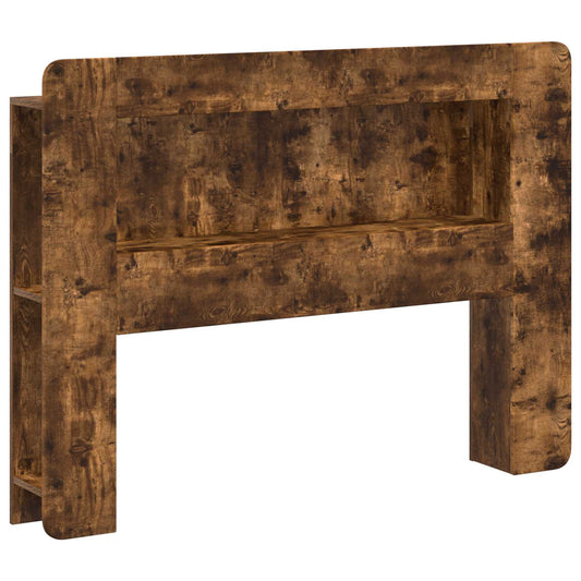 Headboard Cabinet with Storage Smoked Oak Engineered Wood