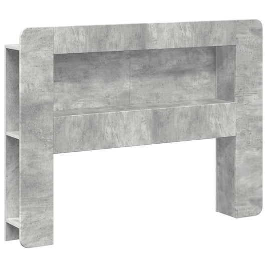 Headboard Cabinet with Storage Concrete Grey Engineered Wood