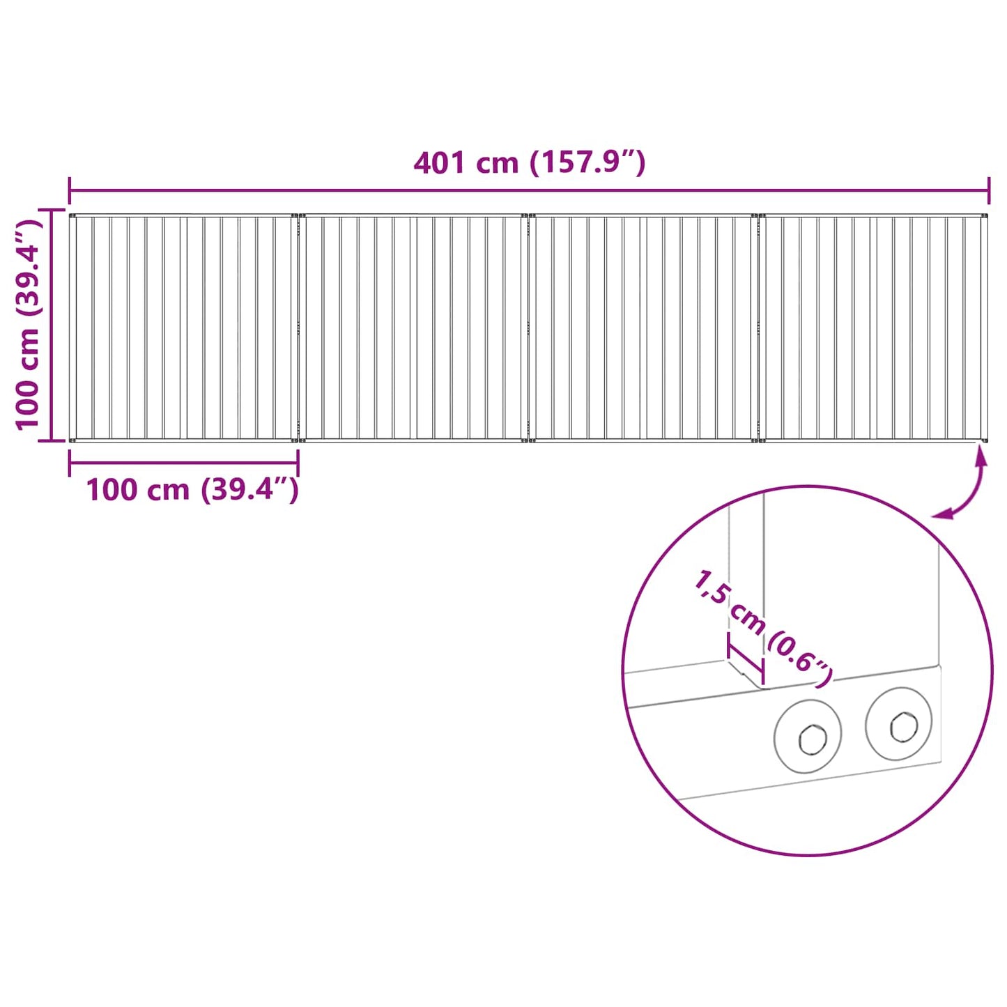 Dog Gate 4 pcs Black 100 x 100 cm Galvanised Steel