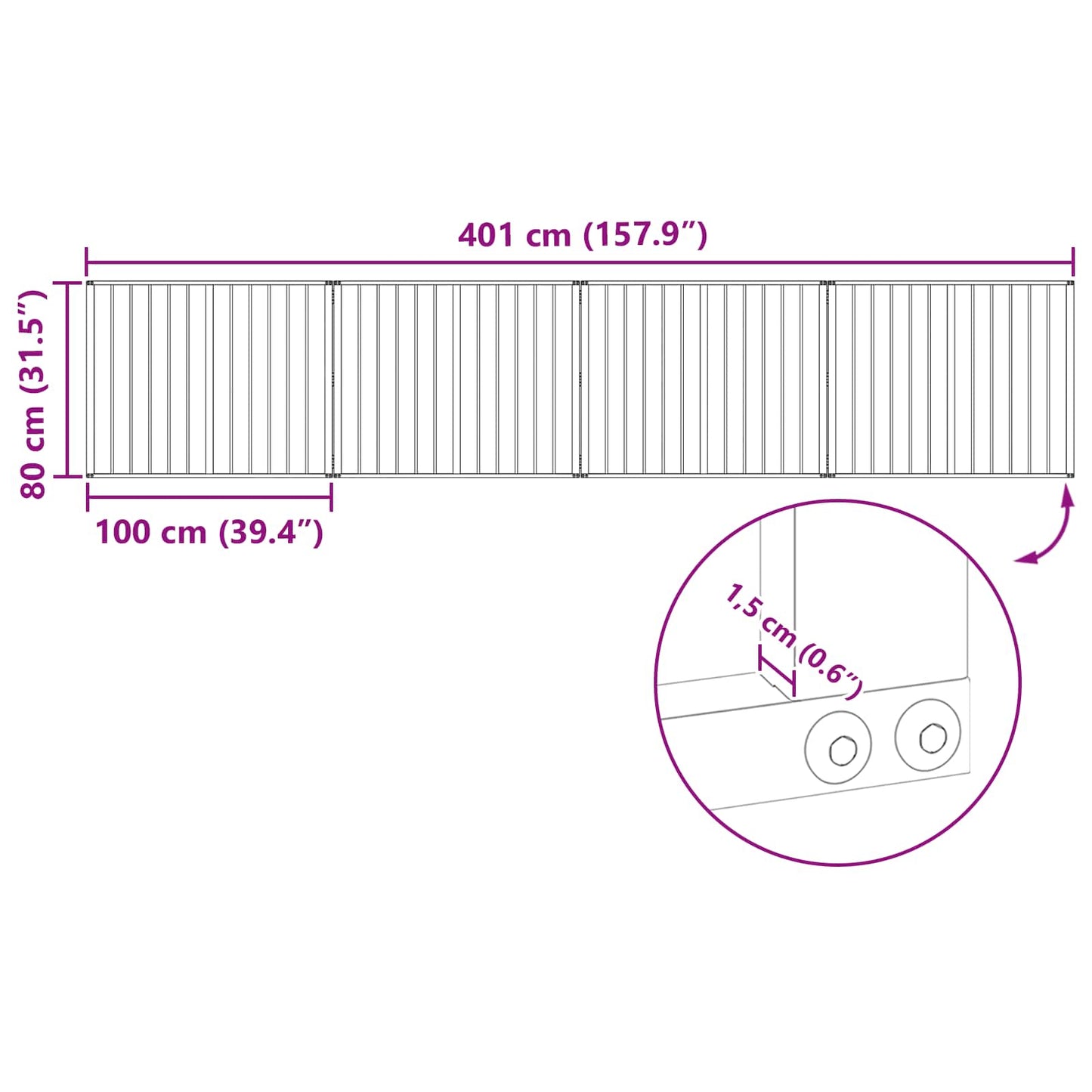 Dog Gate 4 pcs Black 100 x 80 cm Galvanised Steel