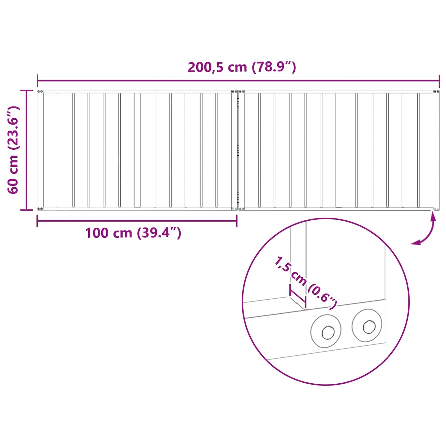 Dog Gate 2 pcs Black 100 x 60 cm Galvanised Steel