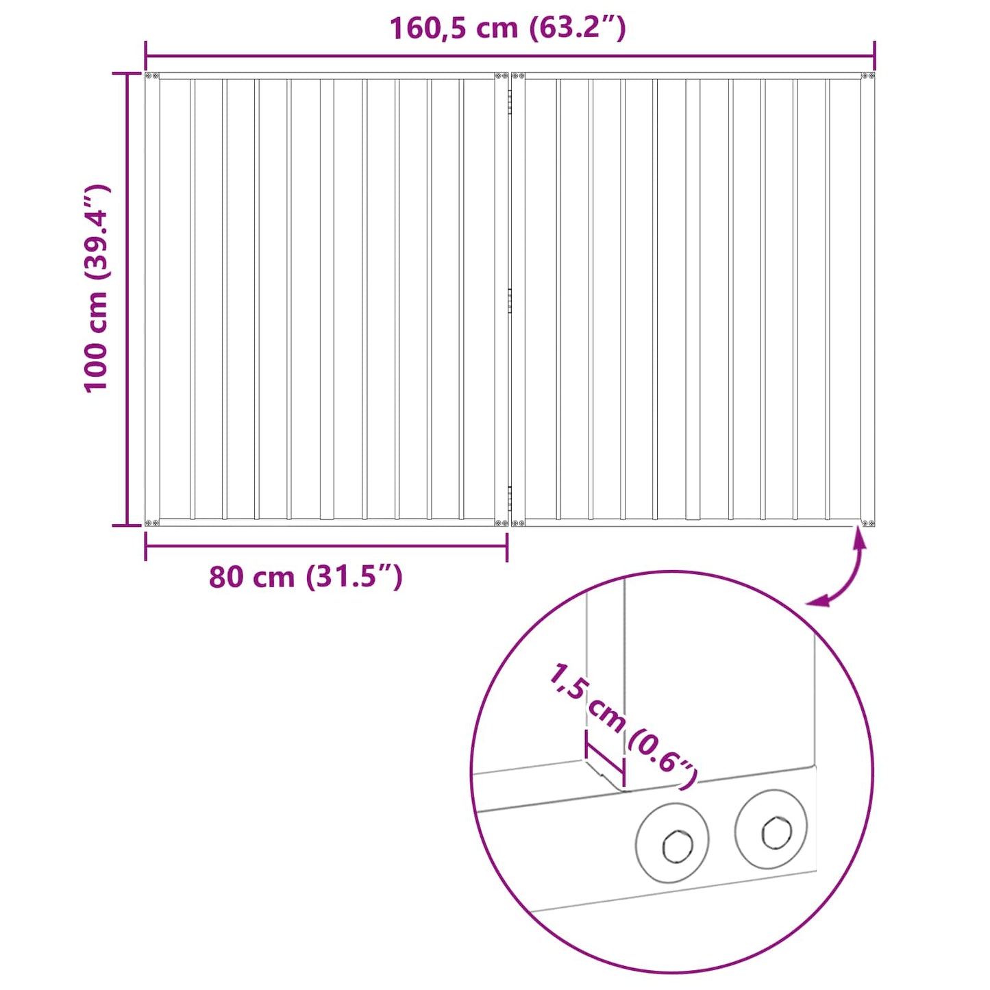 Dog Gate 2 pcs Black 80 x 100 cm Galvanised Steel