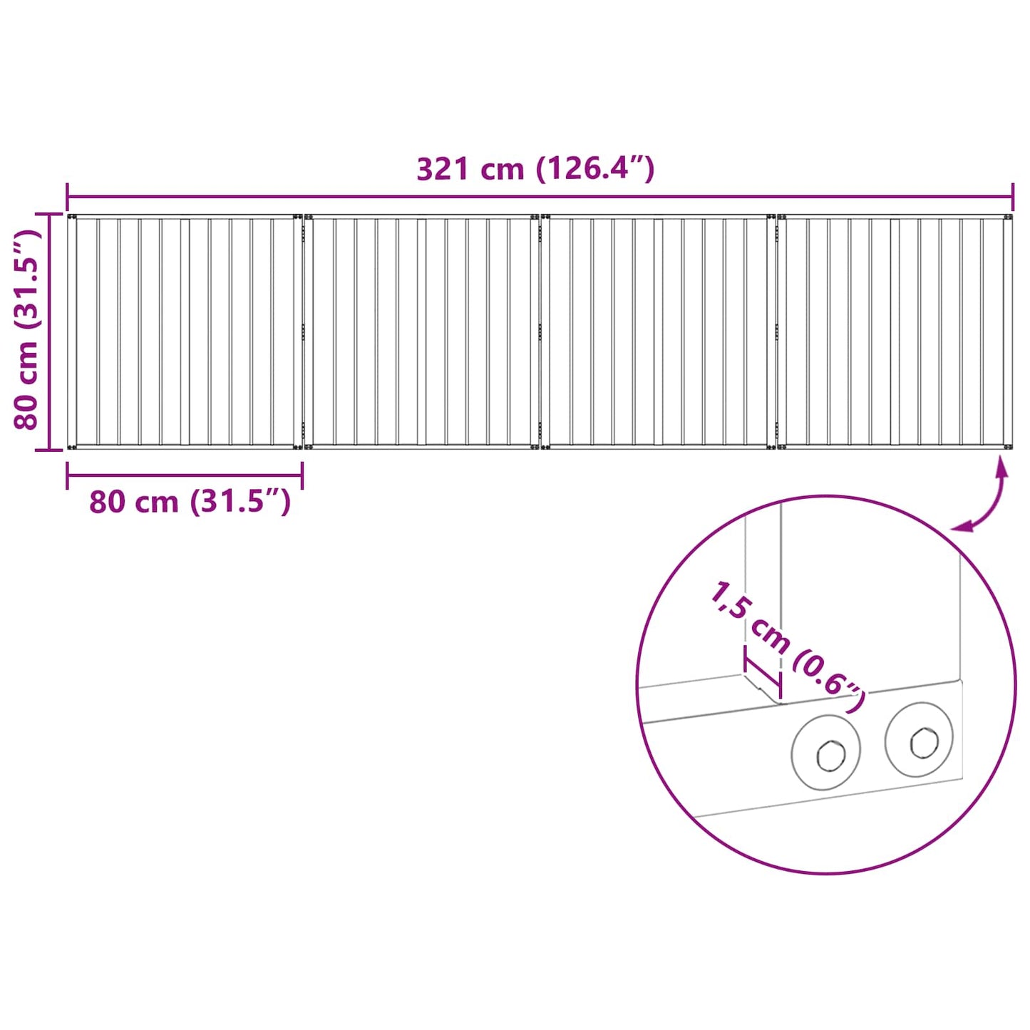 Dog Gate 4 pcs Black 80 x 80 cm Galvanised Steel