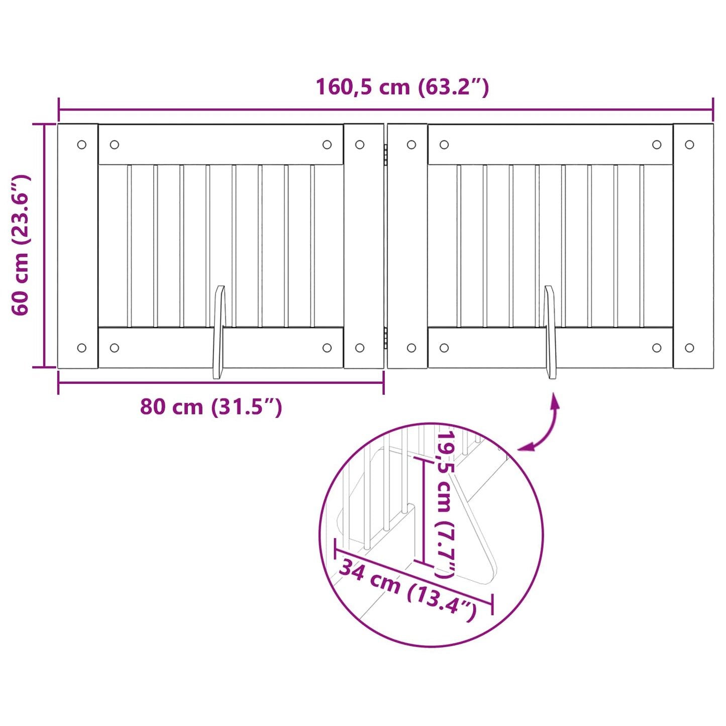 Foldable Dog Gate with Stands 2 pcs Artisan Oak 160.5 cm