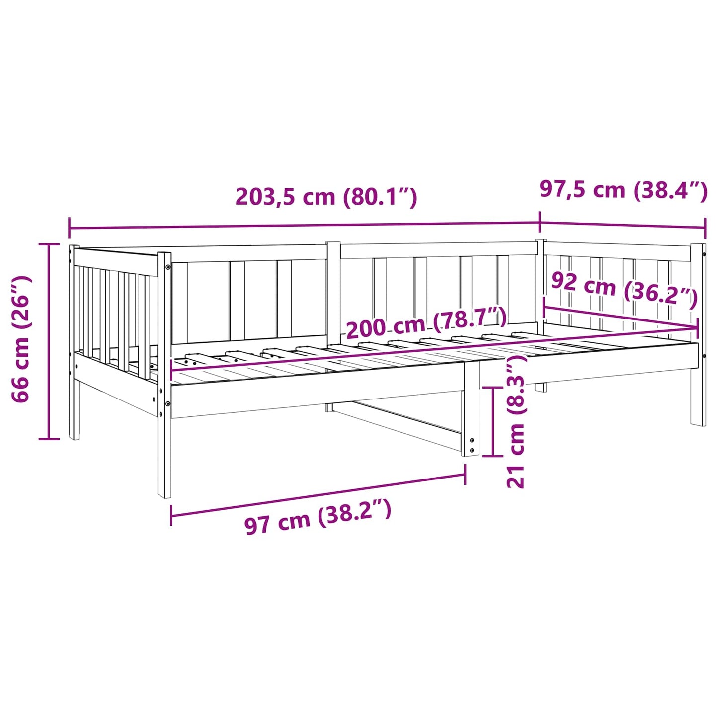 Bed Frame with Headboard Wax Brown 90 x 190 cm Solid Pine Wood