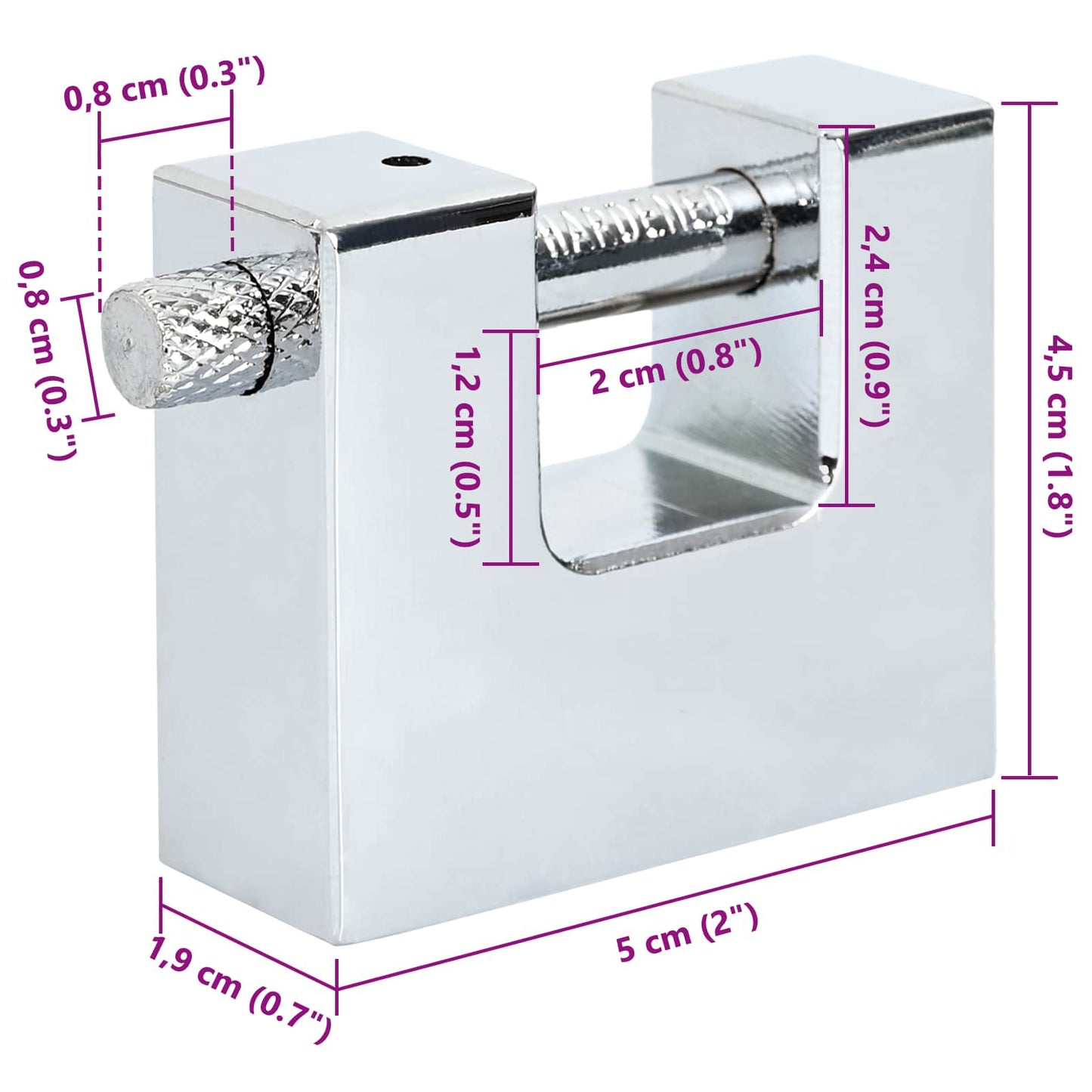 Padlock 6 pcs Silver Steel