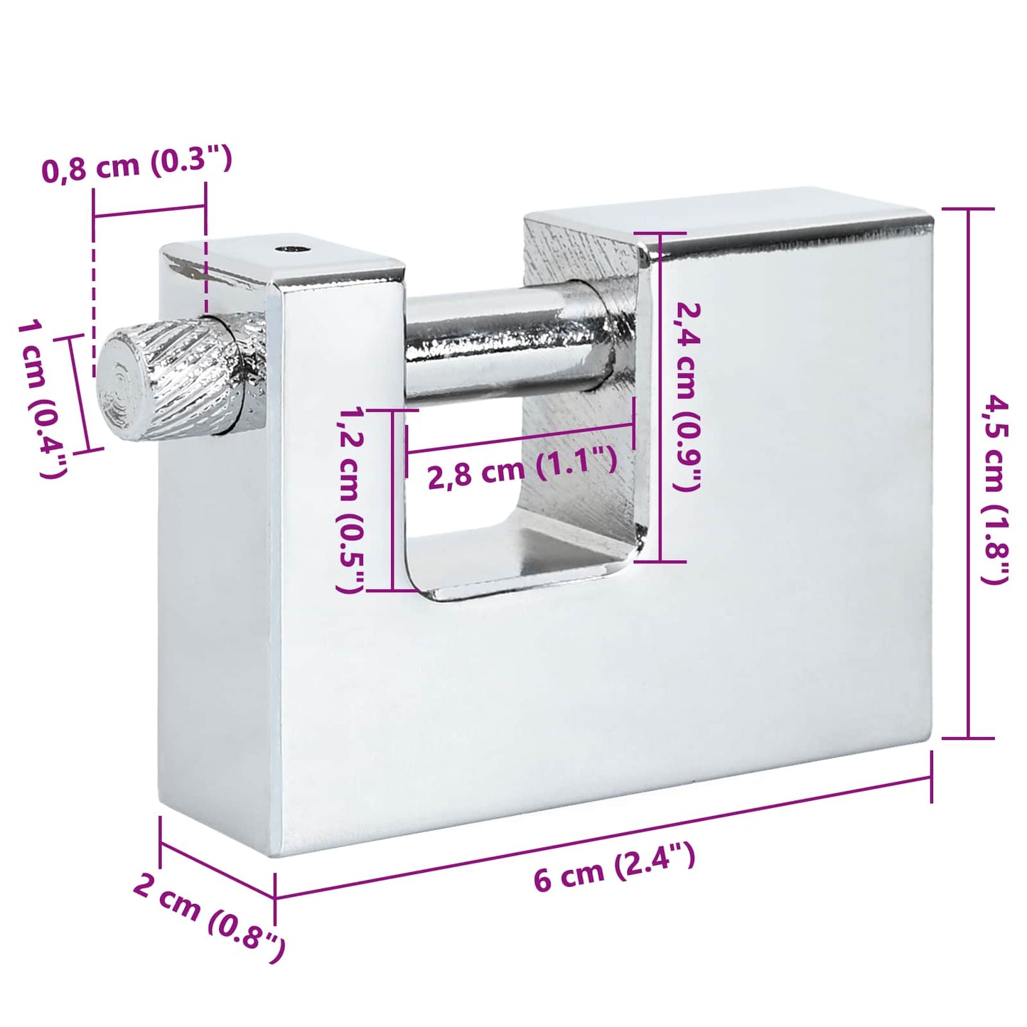 Padlock 2 pcs Silver Steel