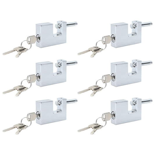 Padlock 6 pcs Silver Steel