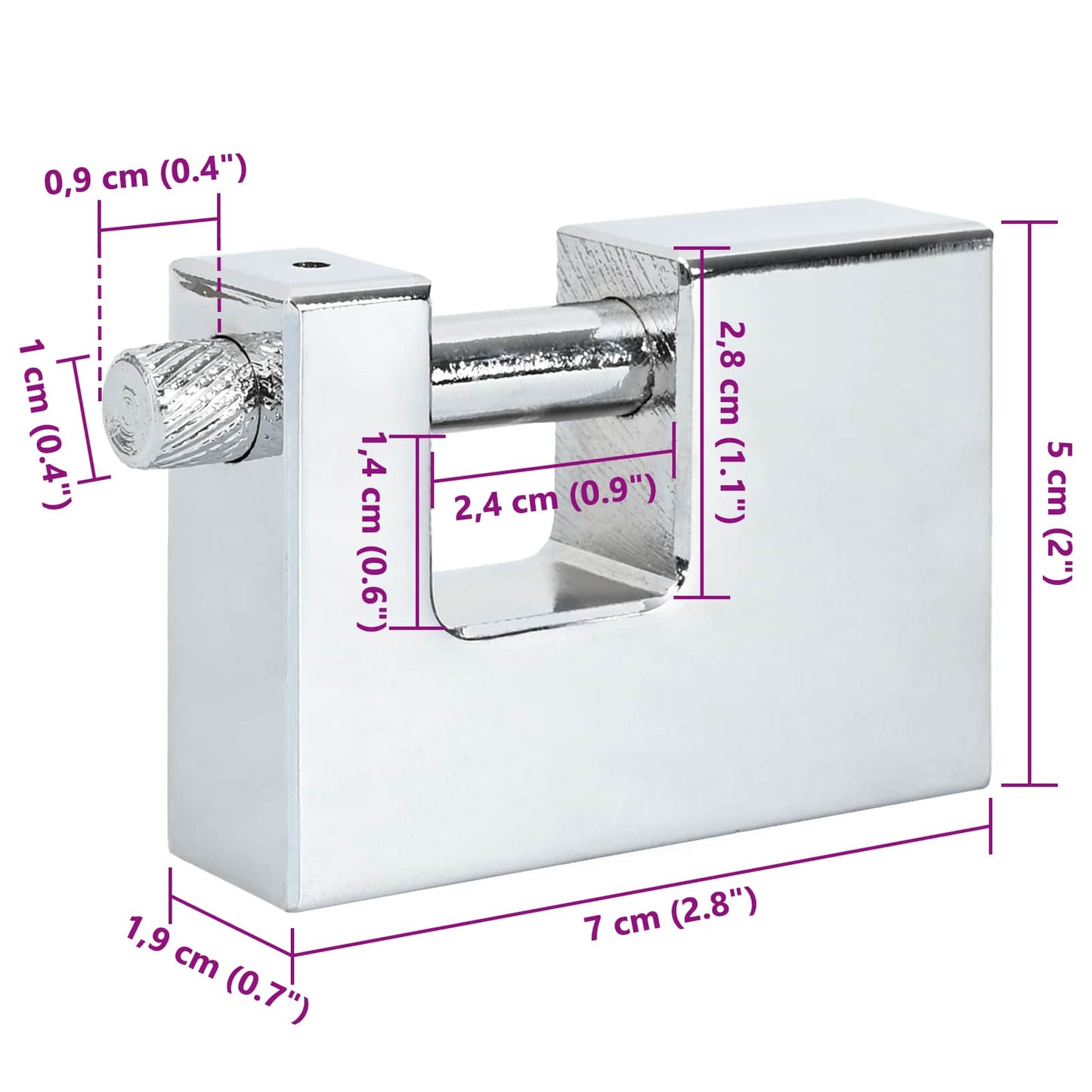 Padlock 2 pcs Silver Steel