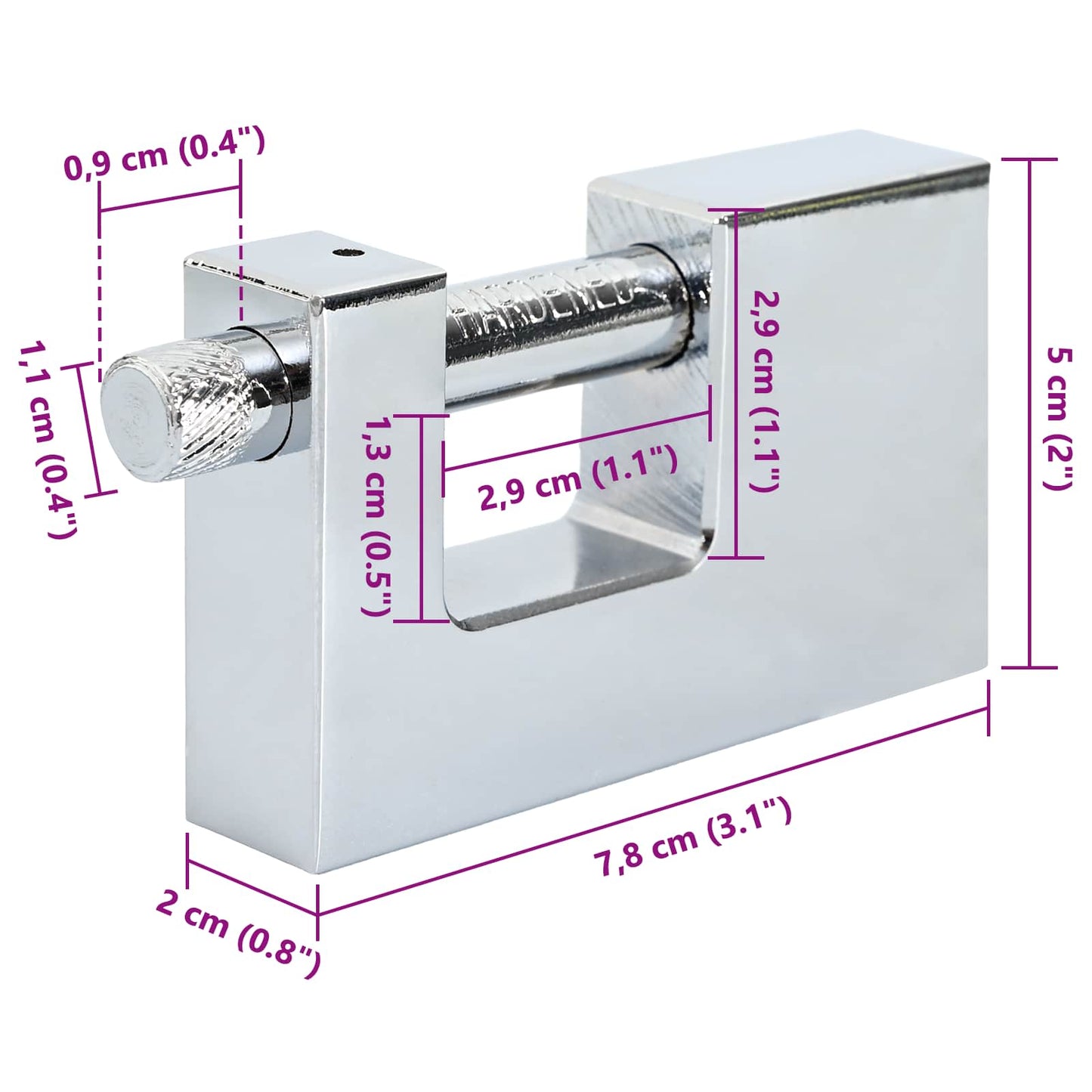 Padlock 12 pcs Silver Steel