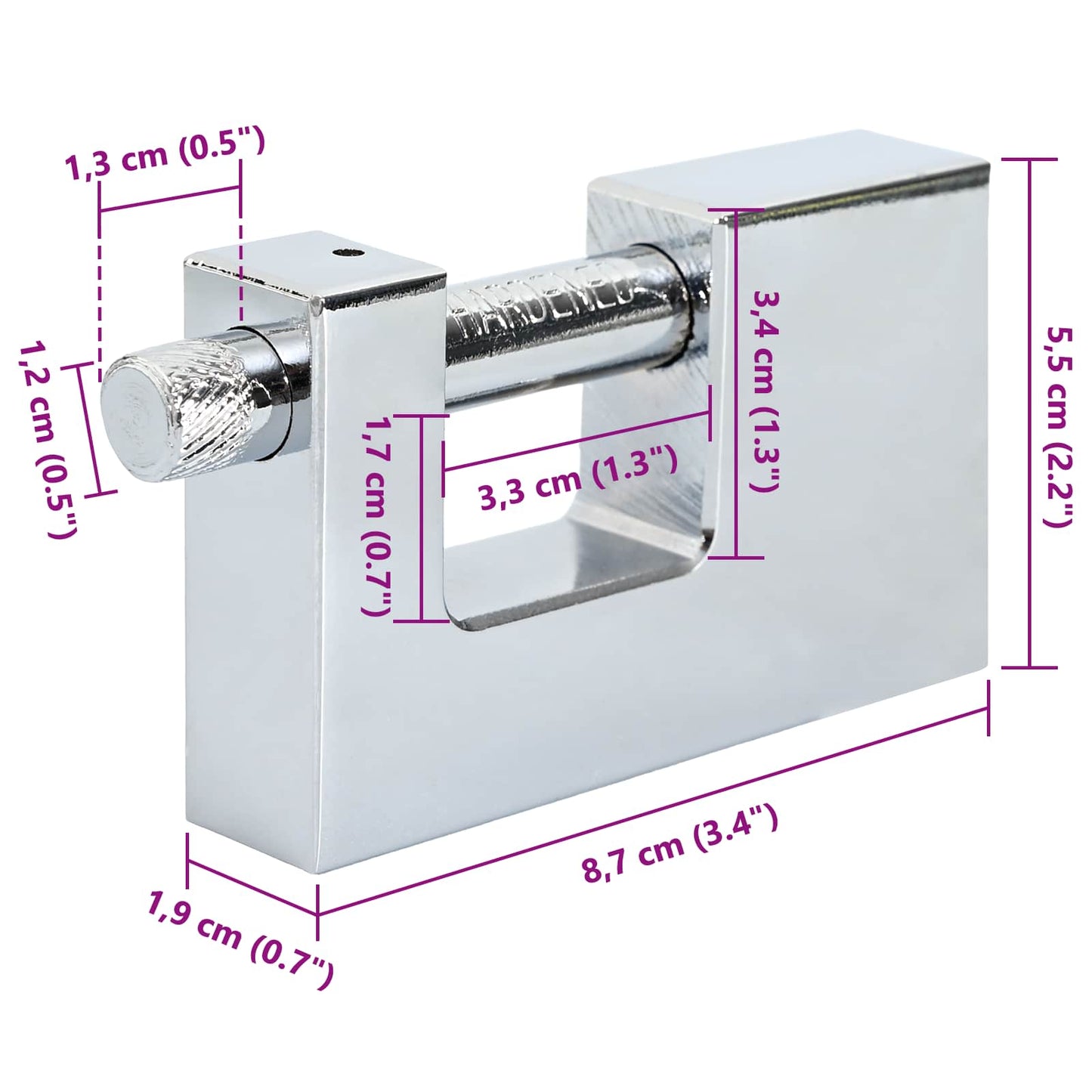 Padlock 2 pcs Silver Steel