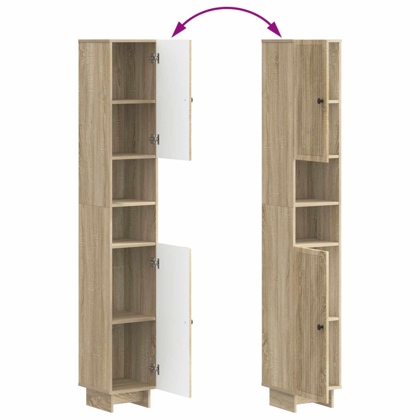 4 Piece Bathroom Cabinet Set EDE Sonoma Oak Engineered Wood