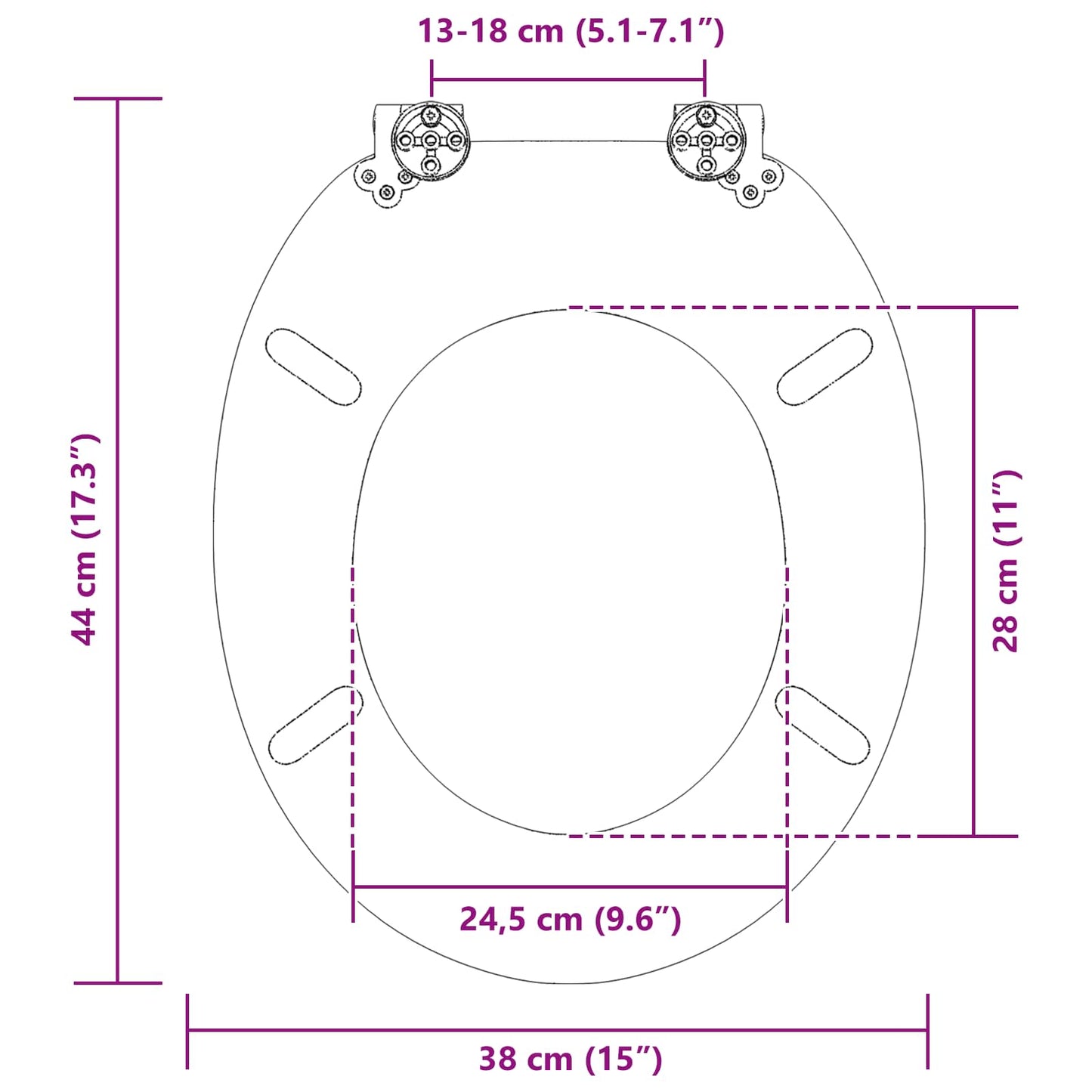 Soft-Close Toilet Seat Brown 44 x 38 cm MDF board