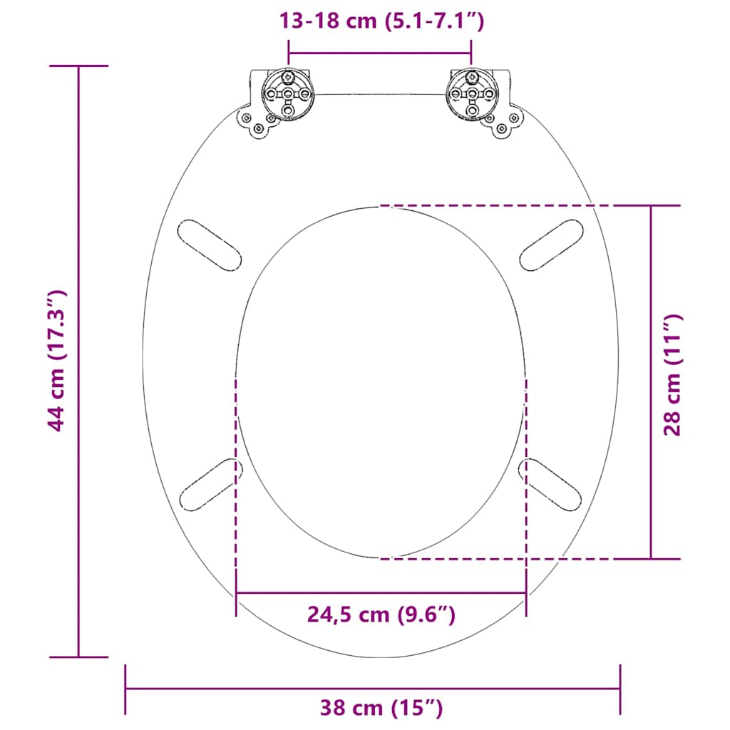 Soft-Close Toilet Seat Yellow and White 44 x 38 cm MDF board