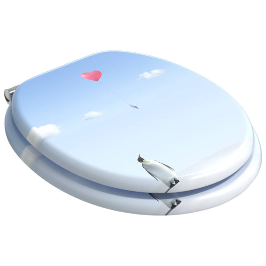 Soft-Close Toilet Seat Blue 44 x 38 cm MDF board