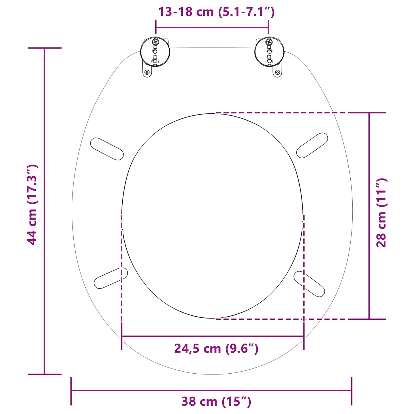 Soft-Close Toilet Seat Deep Sea Blue 44 x 38 cm MDF board