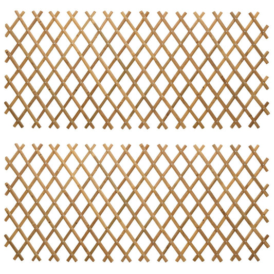 Expandable Trellis Fence 2 pcs Light Brown 100 x 105 cm Bamboo
